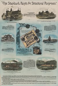 Werbung für H W Johns Asbestflüssigfarben von American School
