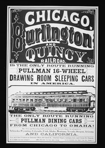 Werbung für Pullman Cars aus Chicago, ca. 1875 von American School