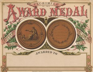 "Auszeichnungsmedaille", Centennial Exhibition Scrapbook, 1876