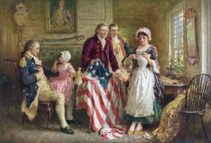 Betsy Ross näht die amerikanische Flagge von American School