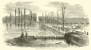 Bruch im Mississippi-Deich, nahe dem Kanal, März 1863 von American School