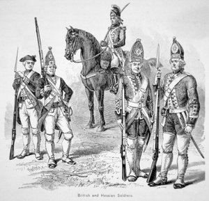 Britischer und hessischer Soldat während des Amerikanischen Unabhängigkeitskrieges