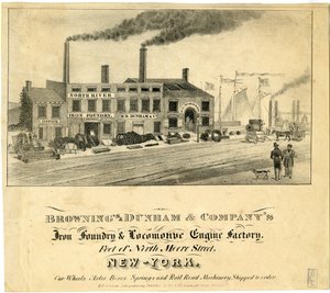 Brownings & Dunham & Companys Eisenhütte & Lokomotivfabrik, Fuß der North Moore Street, New-York