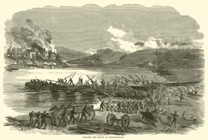 Bau der Brücke in Fredericksburg, Dezember 1862 von American School
