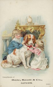 Kinder spielen mit großem Hund