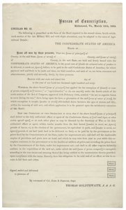 Rundschreiben Nr. 12, ein leerer Antrag auf Befreiung vom Dienst in der Konföderierten Armee, 24. März 1864 von American School