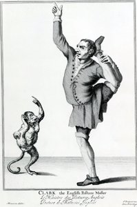 Clark der englische Haltungsmacher, aus der Serie The Cryes of the City of London Drawne after the Life, Gravur nach Marcellus Laroon II, veröffentlicht von Pierce Tempest, 1688 von American School