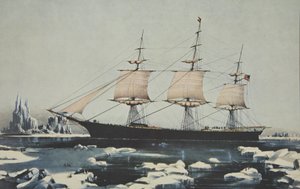 Klipperschiff, Red Jacket - Im Eis vor Kap Hoorn, auf ihrer Passage von Australien nach Liverpool, August 1854, veröffentlicht 1855, Currier & Ives von American School