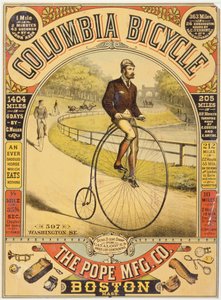 Columbia Fahrradwerbung, ca. 1890er Jahre (Chromolithographie) von American School