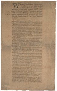 Verfassung, erster Druck, gedruckt von Dunlap & Claypoole, 17.-19. September 1787 von American School