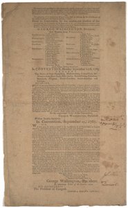 Verfassung, erster Druck, gedruckt von Dunlap & Claypoole, 17.-19. September 1787 von American School