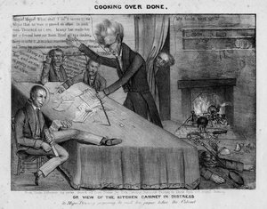 Überkochtes Essen, oder, Blick auf das Küchenkabinett in Not, ca. 1833