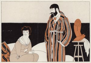 Paar, das die Koexistenz von Ehe und Kunst verspottet, eine Szene aus der Kurzgeschichte 