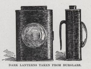 Dunkle Laternen von Einbrechern genommen von American School