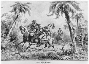 Tod von Antonio Maceo (1845-96), Illustration aus The Story of Cuba von Murat Halstead, veröffentlicht 1898 von American School