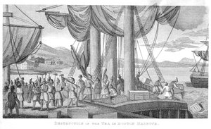 Zerstörung des Tees im Hafen von Boston 1773
