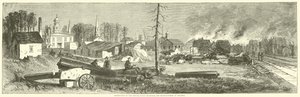Zerstörung der Depots, öffentlichen Gebäude und Fabriken in Atlanta, November 1864 von American School