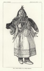 Puppe, Indianerfrau, Festkleidung, Nenenot