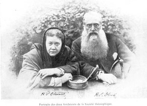 Elena Petrovna Blavatsky und Colonel Henry Steel Olcott, aus Histoire Authentique de la Societe Theosophique von Olcott, veröffentlicht 1908
