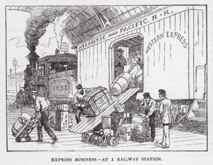 Expressgeschäft an einem Bahnhof von American School