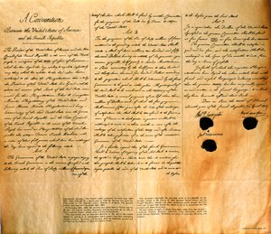Faksimile der Konvention zum Kauf von Louisiana durch die Vereinigten Staaten, 30. April 1803