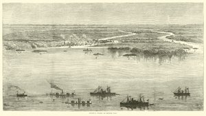 Bundesflotte in der Mobile Bay, August 1864 von American School