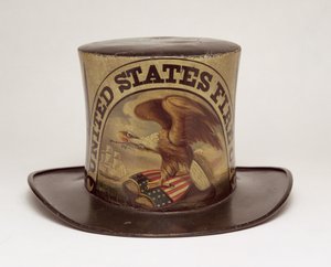Feuerwehrparadehut, bemalt von David Bustill Bowser, ca. 1850
