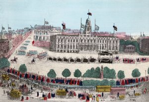 Trauerzug von Abraham Lincoln, 25. April 1865 in New York, veröffentlicht 1865 von American School