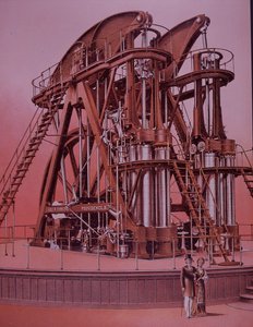 Große Corliss-Dampfmaschine auf der Philadelphia-Ausstellung