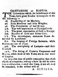 Beschwerden von Boston, Brief veröffentlicht in der Boston Gazette, 4. April 1786