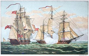 HMS Shannon gegen die amerikanische Chesapeake im Jahr 1813 während des Krieges von 1812