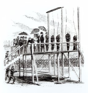 Hinrichtung der Verschwörer des Lincoln-Attentats, 7. Juli 1865