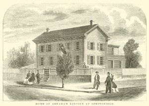 Heim von Abraham Lincoln in Springfield (Gravur) von American School