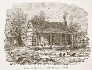 Heimat von Lincoln in Gentryville, Indiana, aus einem Buch veröffentlicht 1896 von American School