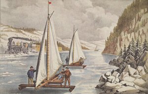 Eisbootrennen auf dem Hudson, veröffentlicht ca. 1855, Currier & Ives von American School