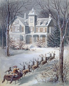 Illustration aus Twas the Night Before Christmas, geschrieben von Professor Clement Clarke Moore (1779-1863) von American School