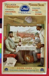 Innenraum der Speisewagen der Cincinnati, Hamilton und Dayton Eisenbahn
