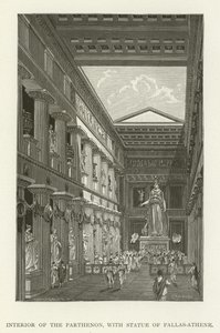 Innenraum des Parthenon mit Statue der Pallas-Athene von American School