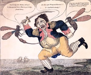 John Bull von der Wespe und Hornisse gestochen, ca. 1813