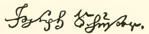 Joseph Schuster, 1748-1812, Signatur