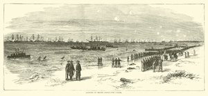 Landung der Truppen oberhalb von Fort Fisher, Januar 1865