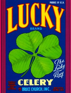 Lucky Brand Sellerie Fruchtkistenetikett, ca. 1920