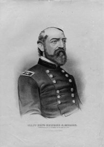 Maj. Genl. George G. Meade, veröffentlicht von Currier & Ives, ca. 1863 von American School