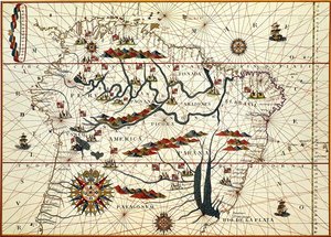 Karte von Südamerika im Jahr 1582