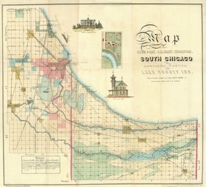 Karte von Süd-Chicago, 1871