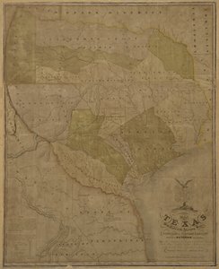 Karte von Texas mit Teilen der angrenzenden Staaten von American School