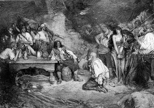 Morgan in Porto Bello nach „Buccaneers and Marooners of the Spanish Main“ von Howard Pyle von American School