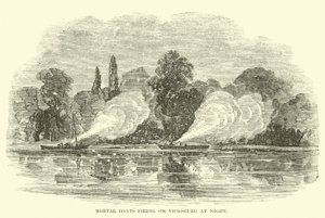 Mörserboote beschießen Vicksburg bei Nacht, Juli 1862 von American School