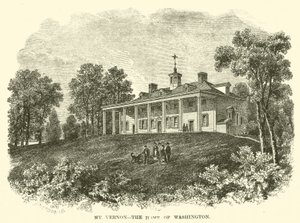 Mount Vernon, das Zuhause von Washington (Gravur) von American School