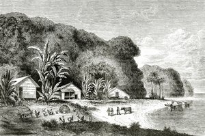Mündung des Saigon-Flusses, Illustration aus Ein Besuch in Saigon von Walter Rose, veröffentlicht in Appletons Journal, 4. Mai 1872
